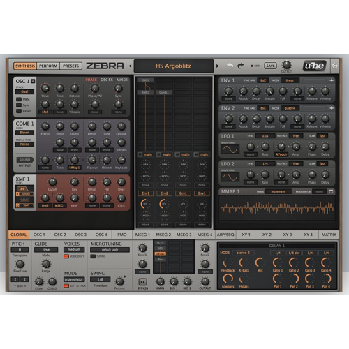 Zebra2 U-he Workhorse Synth - MAC & Windows